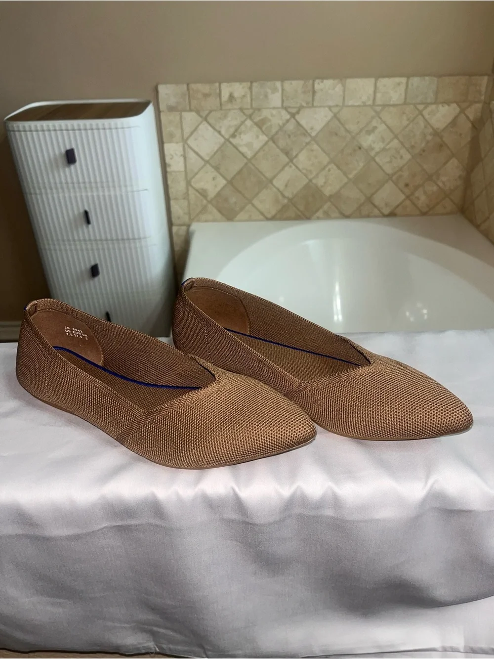 Women's Pointed Toe Ballet Flats in Light Brown